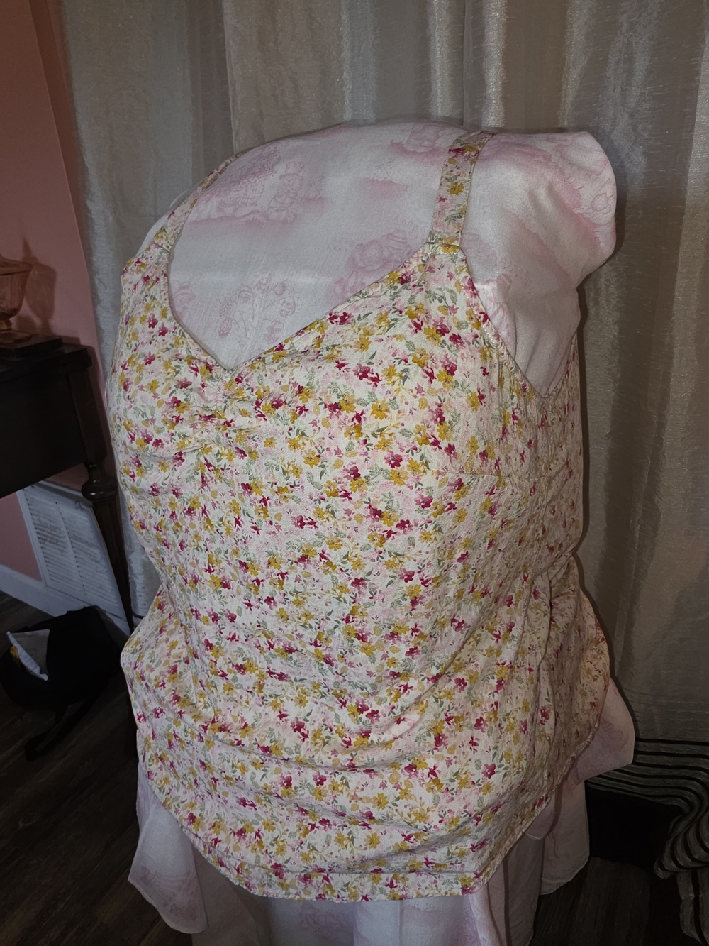 torrid Pink & Yellow Floral V-Neck Camisole